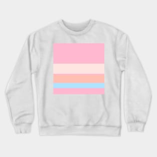 A superior unity of Fresh Air, Cornflower Blue, Baby Pink, Misty Rose and Pale Rose stripes. Crewneck Sweatshirt